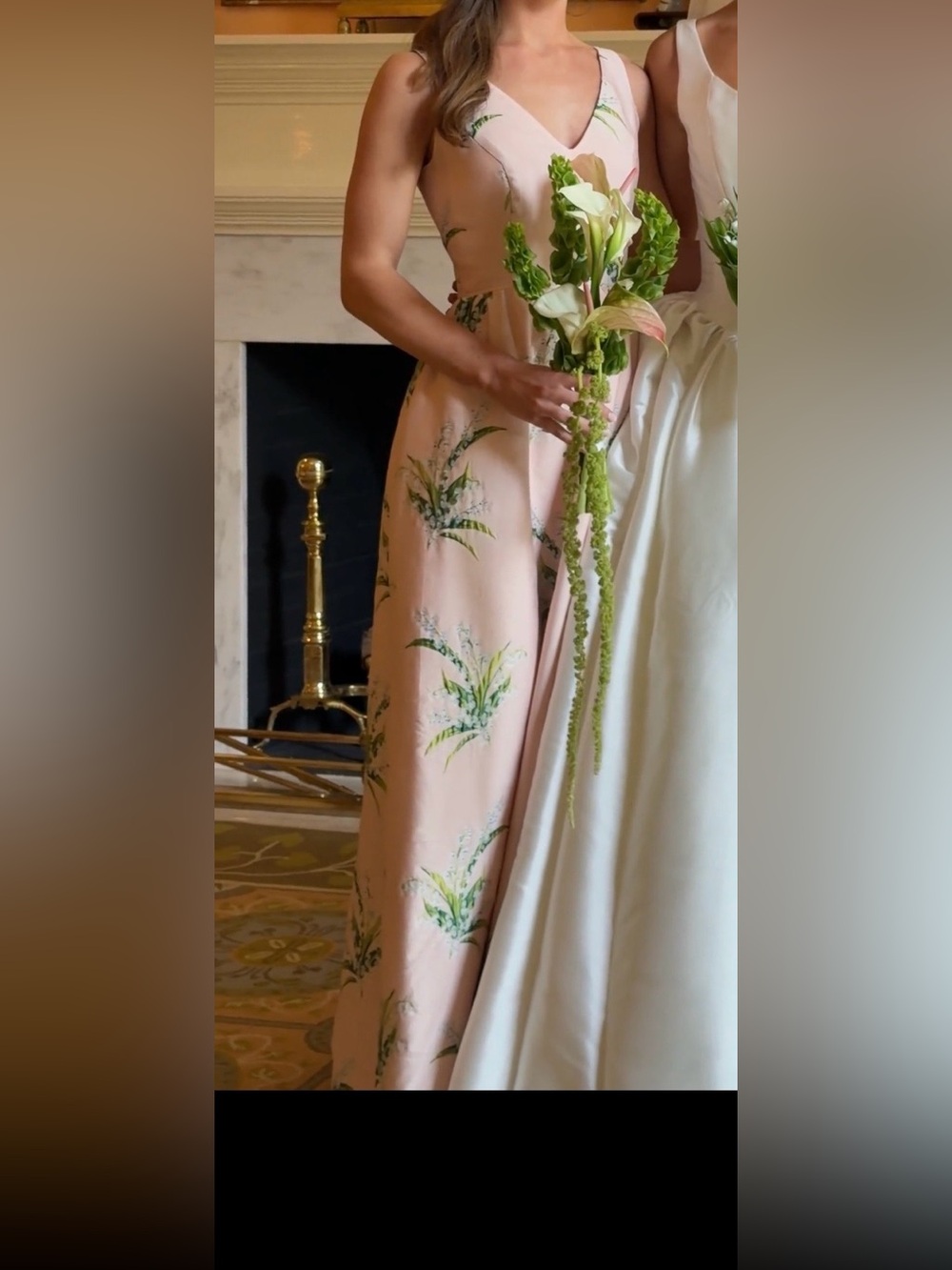 V-Neck Maxi Dress in Blush Pink Floral
